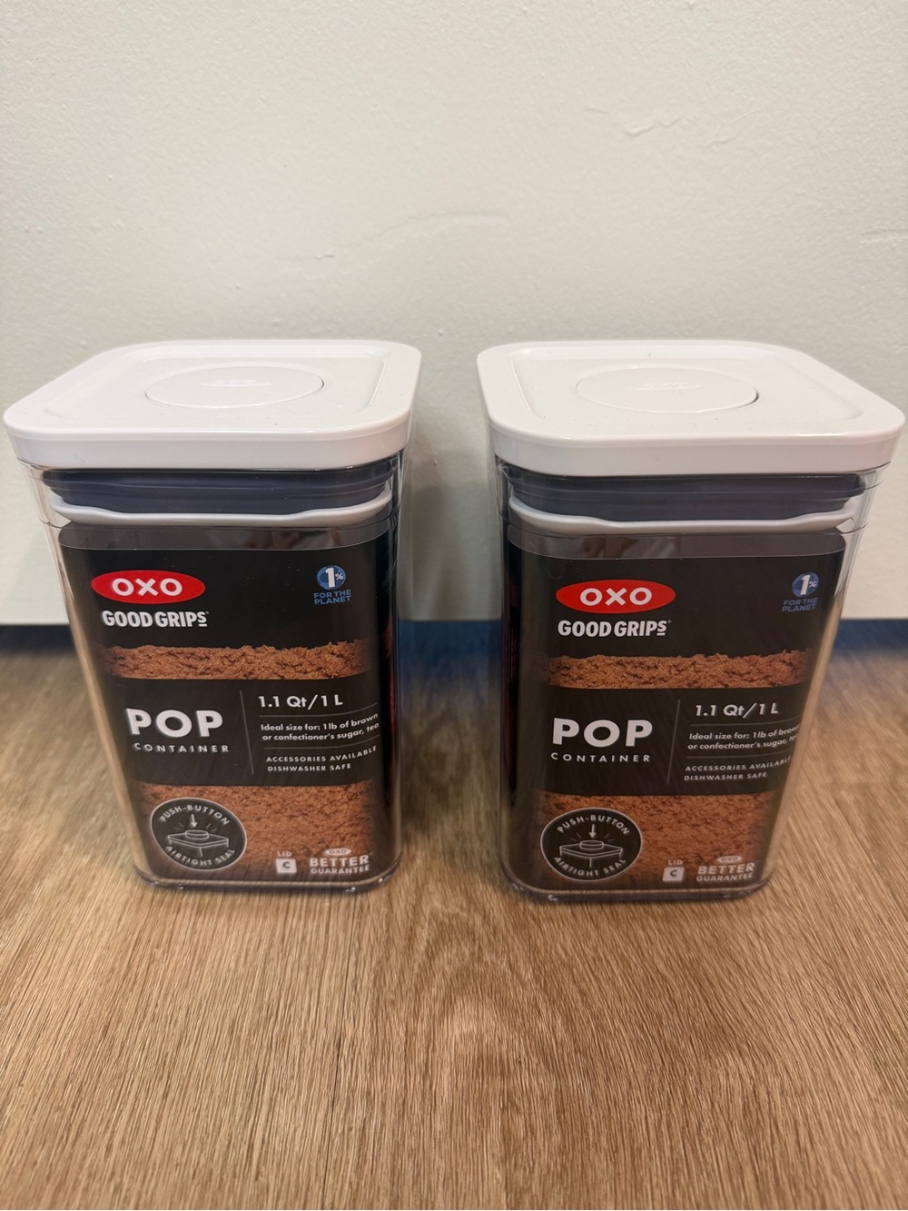 Brand New Set of 2 OXO Good Grips POP Containers 1.1 Qt